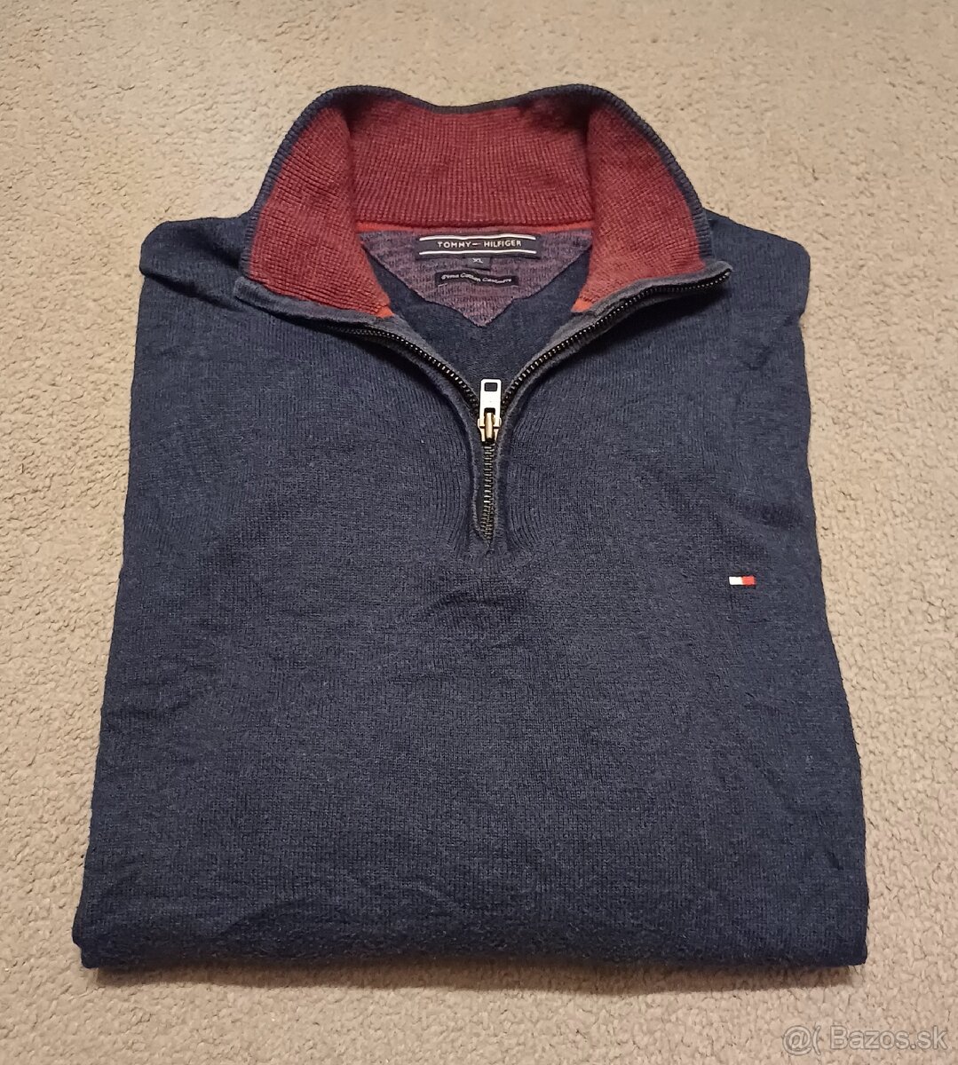 Tommy Hilfiger tmavomodrý zips