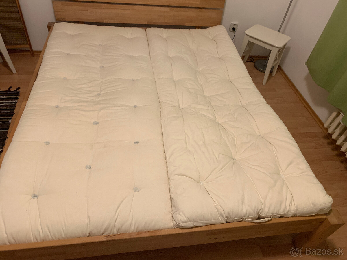 Matrac Futon 80x200 + držiaky - bavlna, tvarovateľný (2ks)