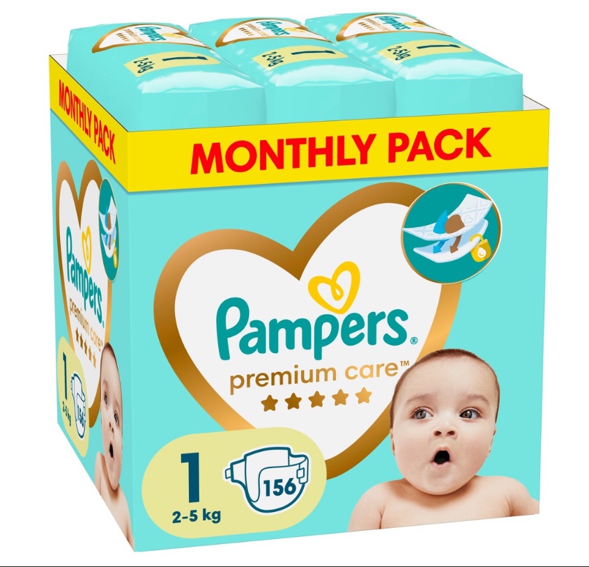 Pampers Premium care 1 156 ks plienky 2-5kg