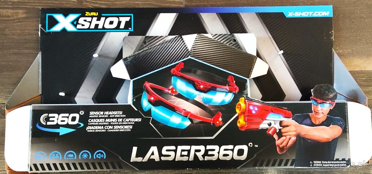 2 laserové pištole x-shot ZURU Laser 360 s efektmi