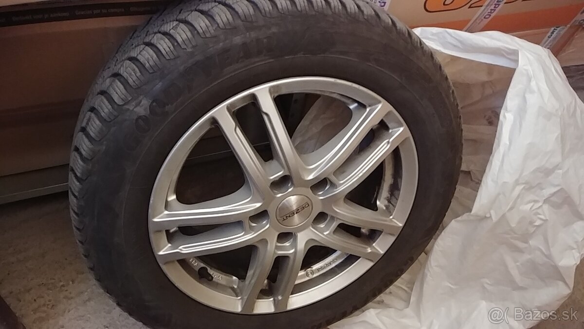 Zimné pneu Goodyear 205/60 16R na alu dezent 6.5x16 5x112 ET