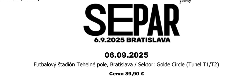 Separ Tehelné pole 6.9.2025