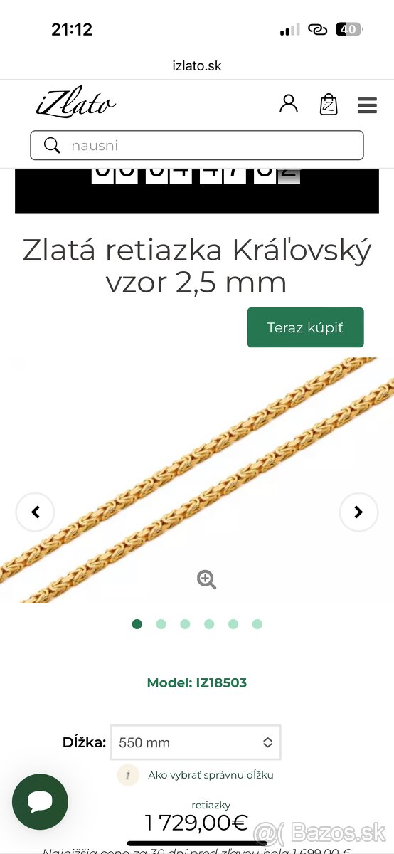 Predam zlatu retiazku nevhodný darček