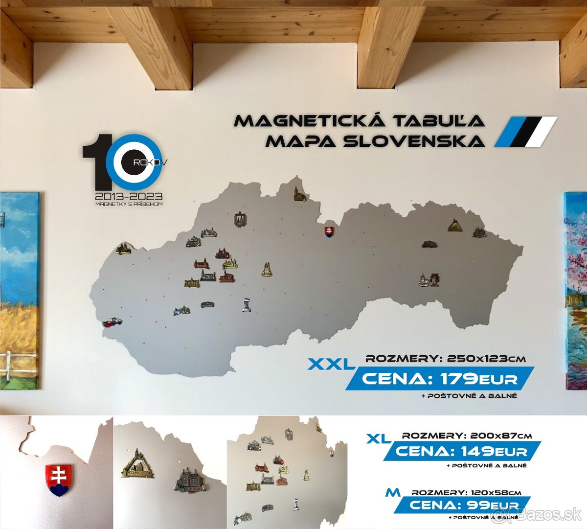 Magnetická tabuľa - Mapa Slovenska