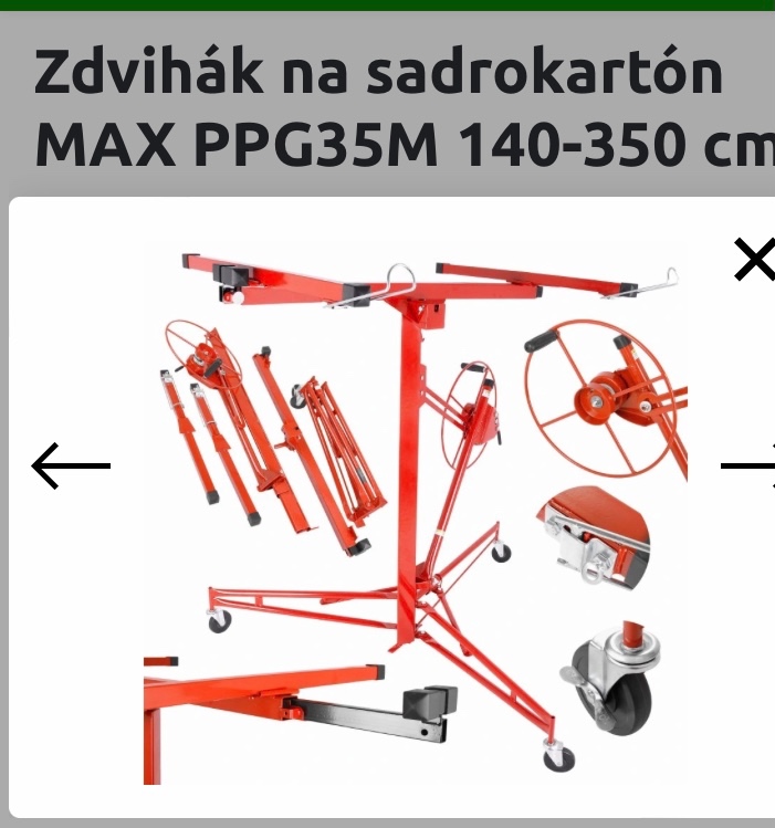 Zdvihak na sadrokarton