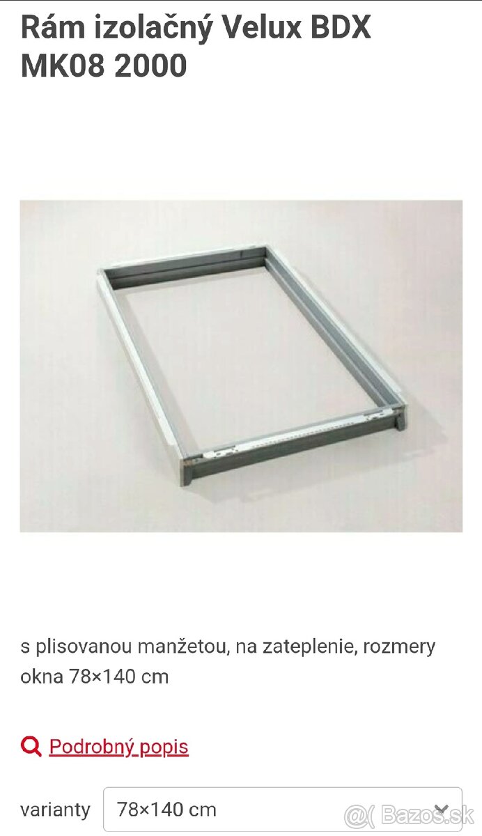 Zatepľovací rámik VELUX