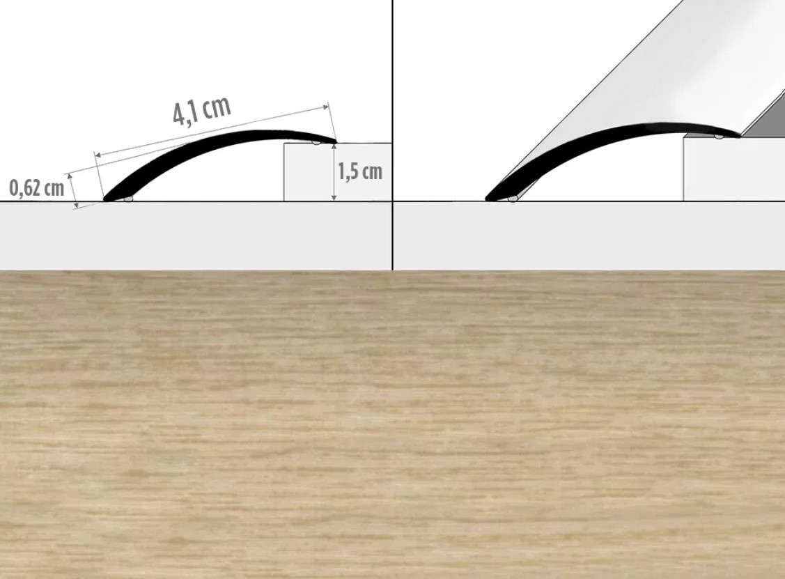 Prechodové lišty: šírka 4,1 cm x dĺžka 100 cm - dub mocca