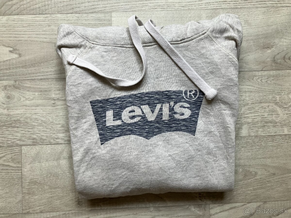 Levis mikina, bielošedá, veľkosť L