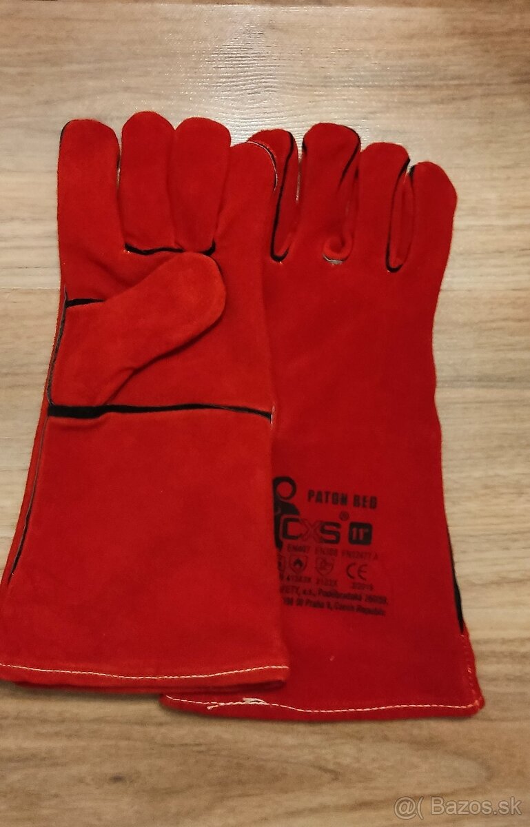 2x Panton Red odolné ochranné, zváračské rukavice, set