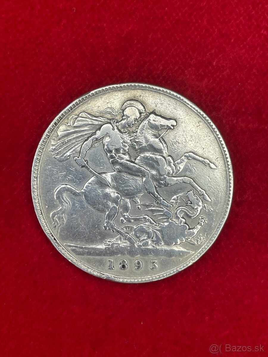 Strieborná 1 koruna 1893 kraľovnej Viktórie