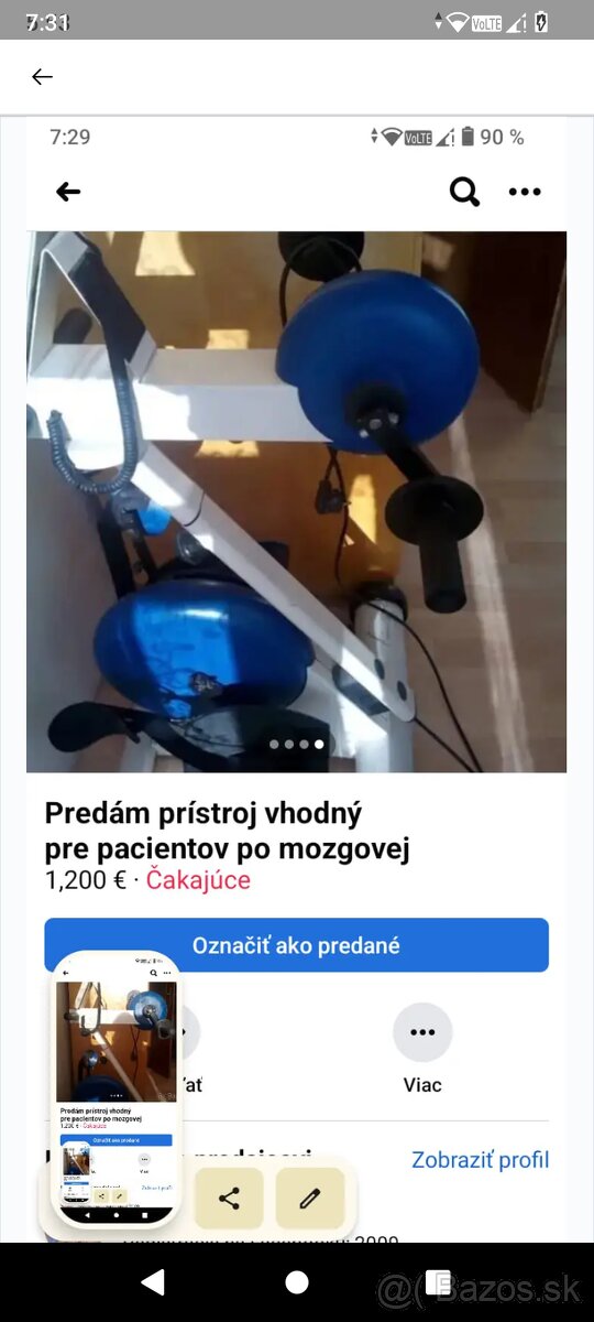 Elektrický bicykel pre mobilného pacienta