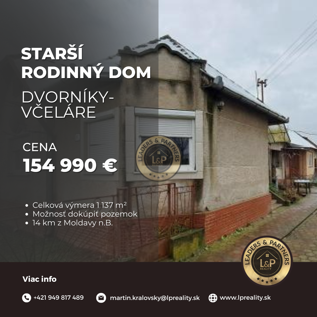 Starší rodinný dom, obec Dvorníky-Včeláre