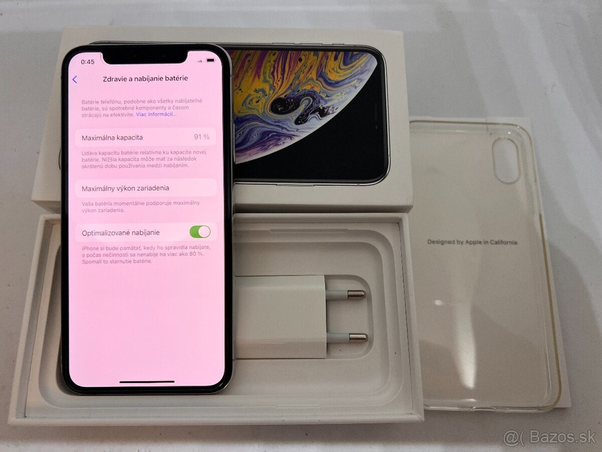 IPHONE XS SILVER 256GB ZÁRUKA - STAV AKO NOVÝ