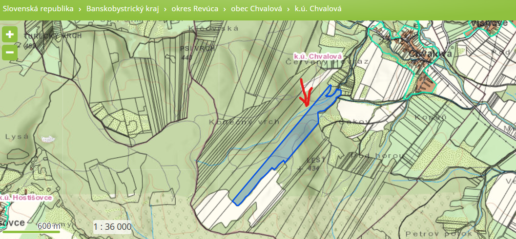 Predám lesné pozemky v katastrálnom území Chvalová