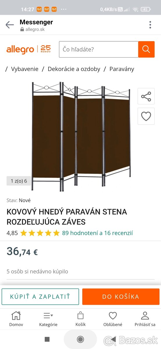 Predám 2 nové kovové zásteny