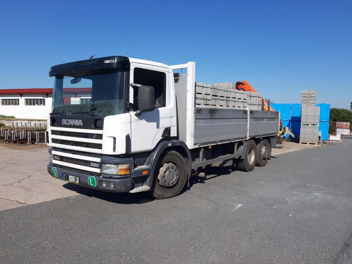 SCANIA P114L 380  6x2 valník s HR Palfinger