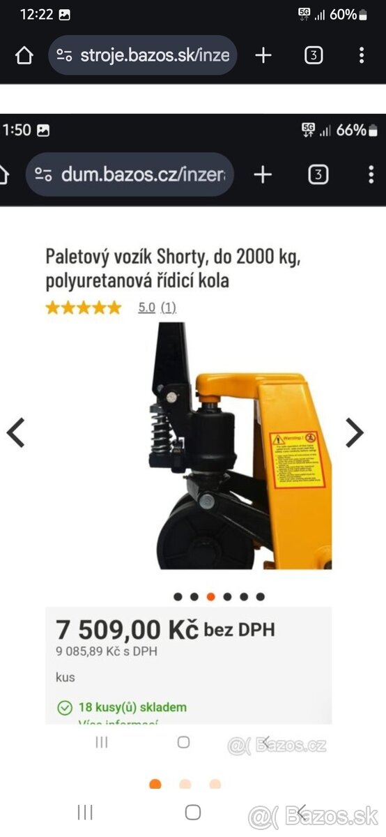 Paletovy vozik krátký 800mm