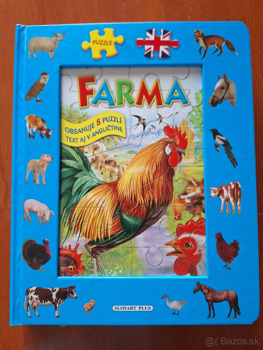 Kniha - puzzle farma, anglické slová