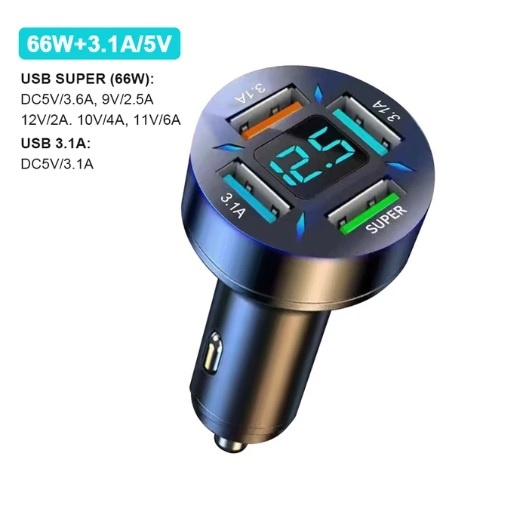 Predám rýchlonabíjačku  do autozapaľovača 66W+3,1A/5V