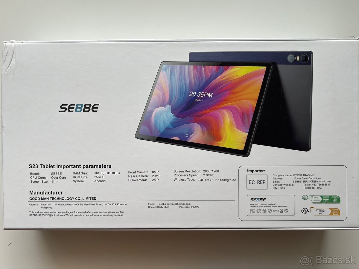 Android tablet SEBBE S23 nový