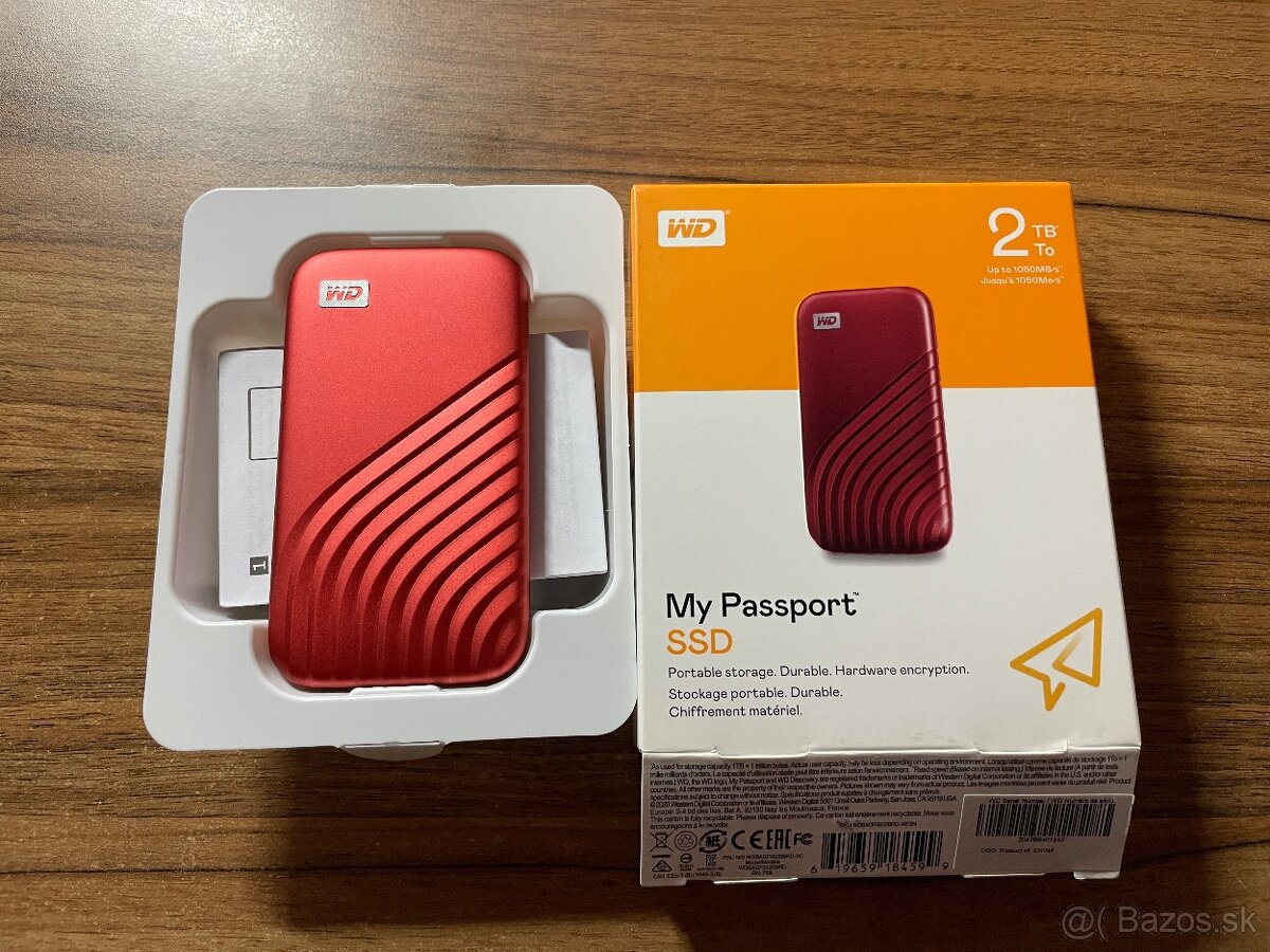 WD My Passport ext. SSD 2TB červený red WDBAGF0020BRD-WESN