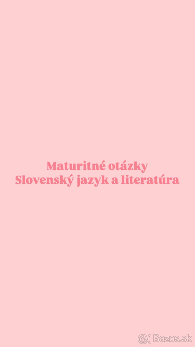 Maturitné otázky zo slovenského jazyka