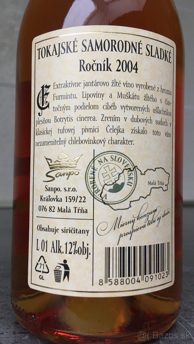 Predám, vymením vzácne archívne Tokajské - r..2004