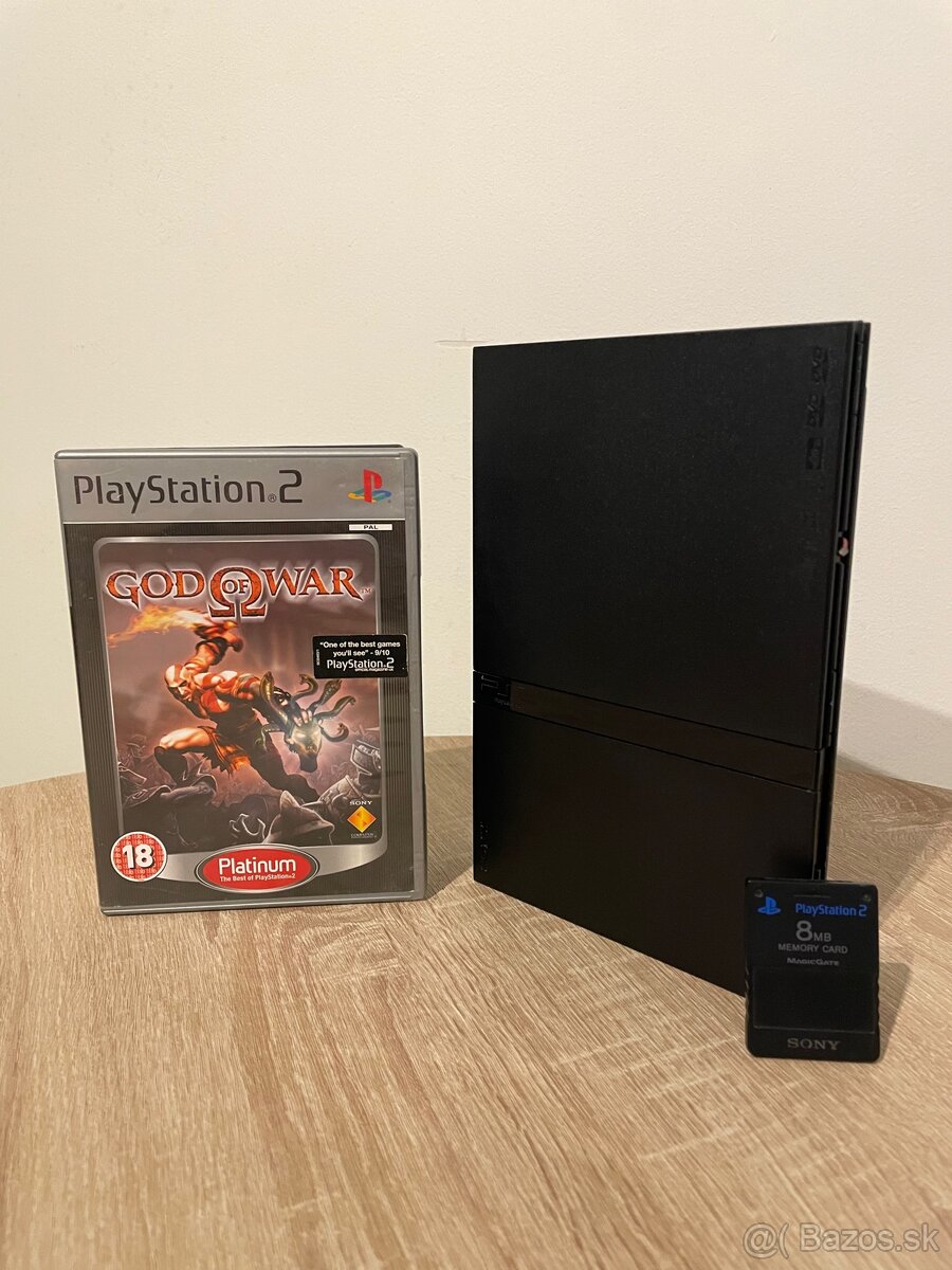 Playstation 2 Slim + Memory Card + God of War