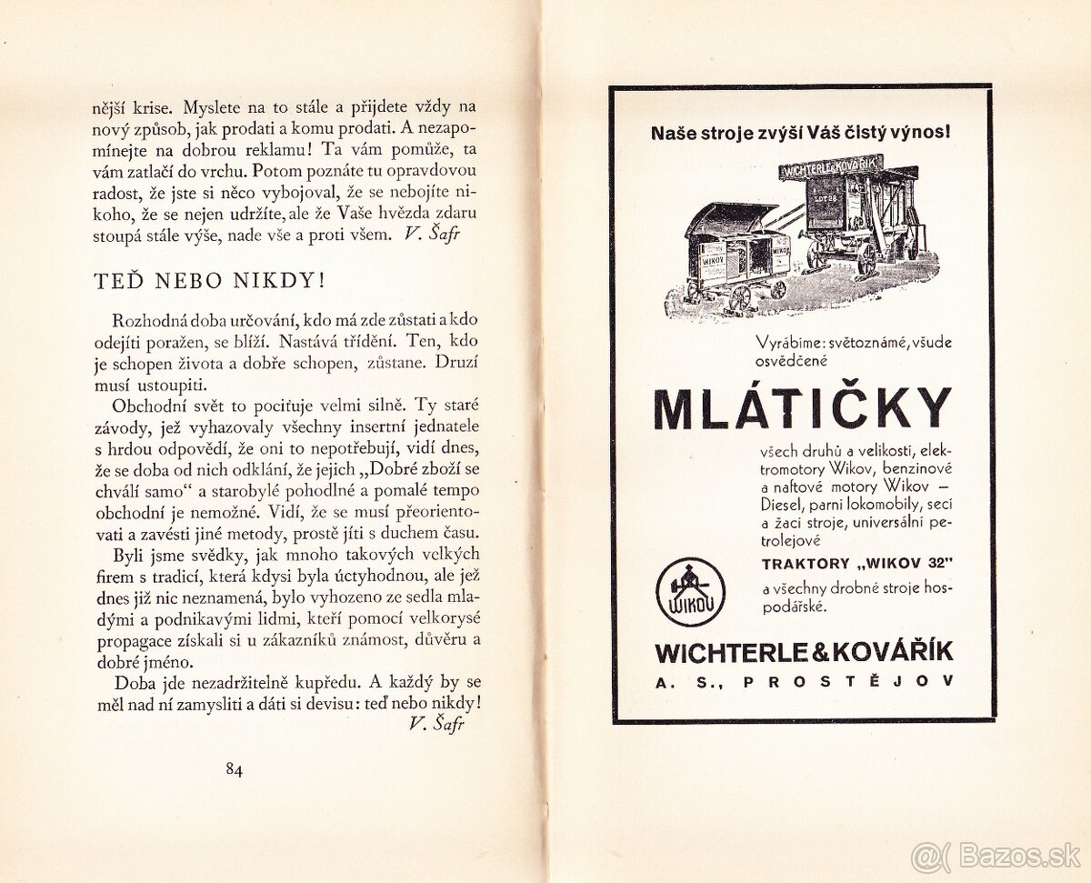 Za lepší reklamou - starožitná kniha z roku 1931, top stav