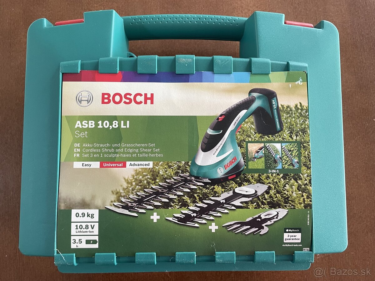 Aku nožnice na trávu a kríky Bosch ASB 10.8 Li set