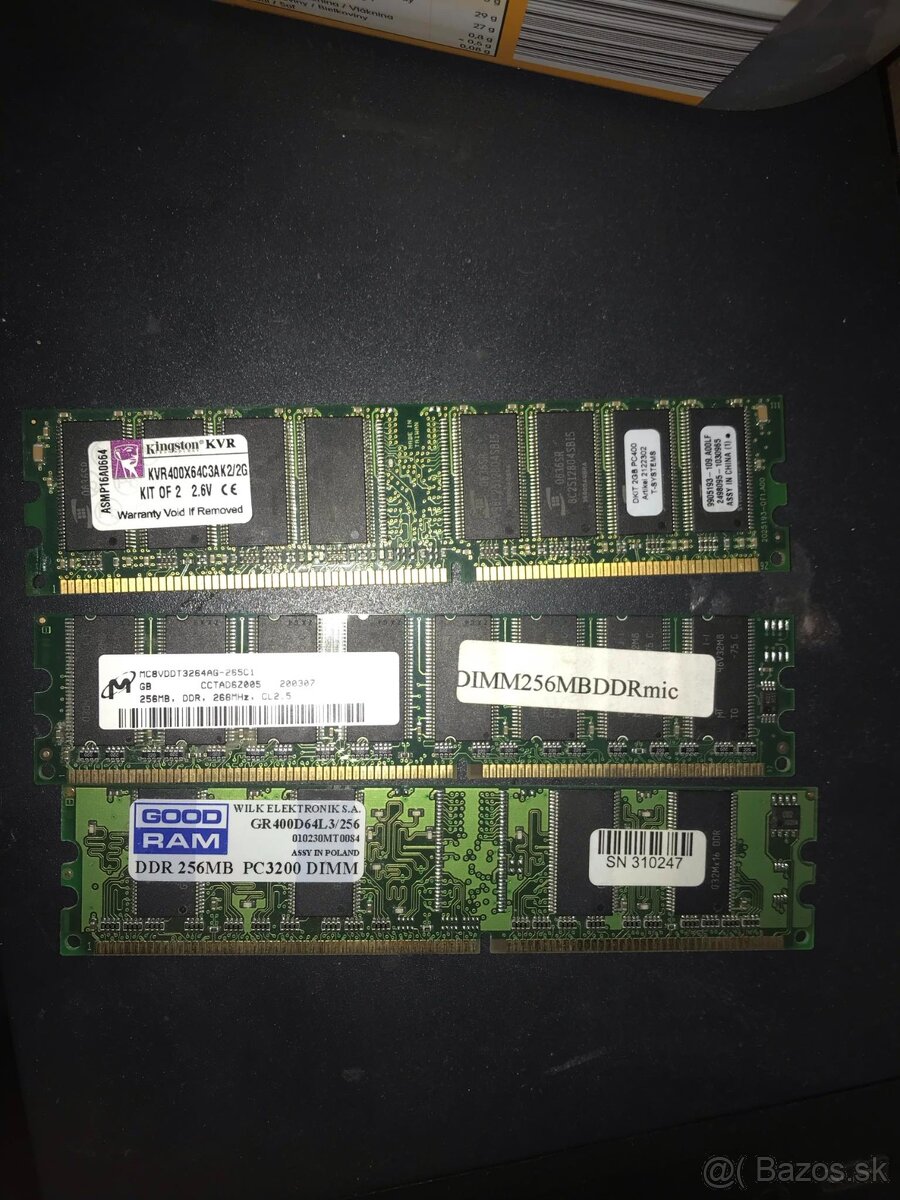 ponukam funkcne ddr1 ram 256 mb 2x a 1 gb citat popis