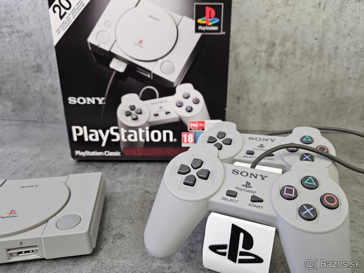 Sony Playstation Classic + 2 ovládače, 20 originál hier