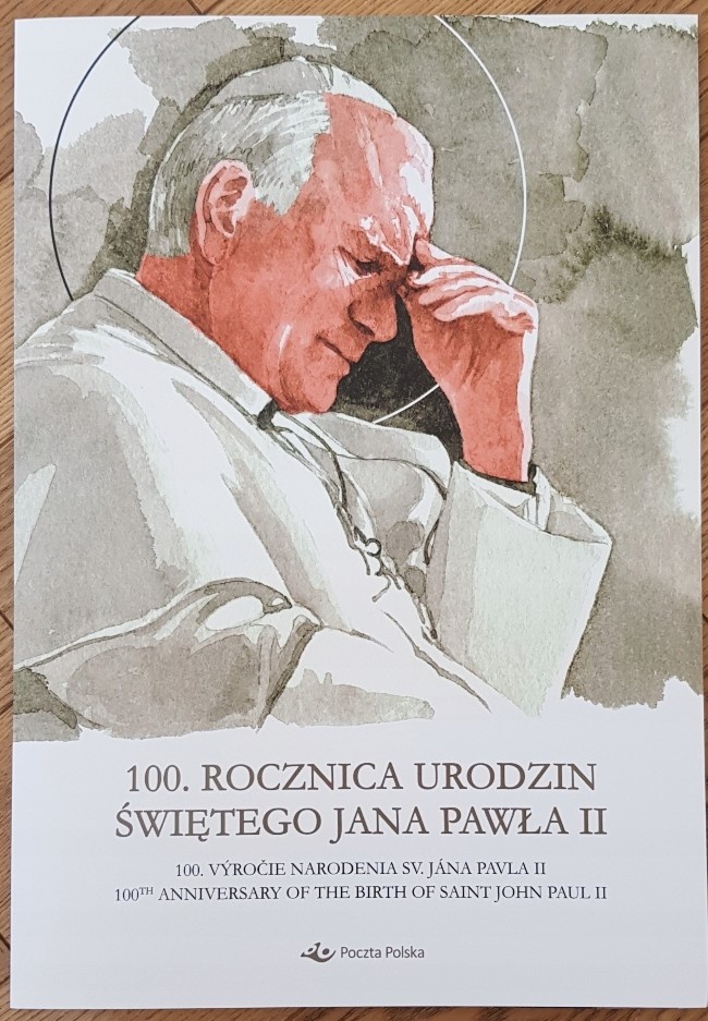 2020 100 rokov Jan Pavol 2 Polsko PaL pamatny list