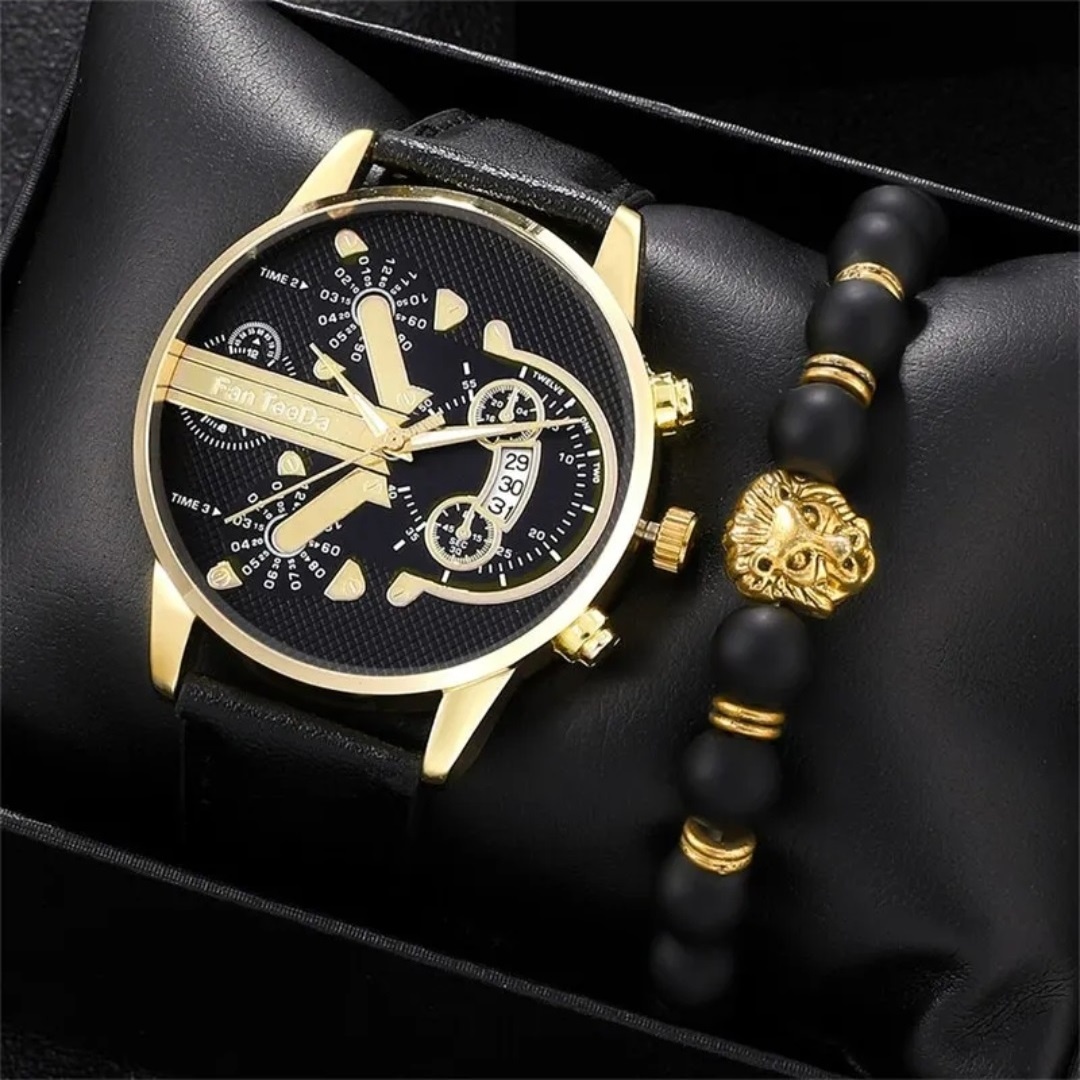 Zlaté pánske hodinky s náramkom/ pánske zlaté hodinky