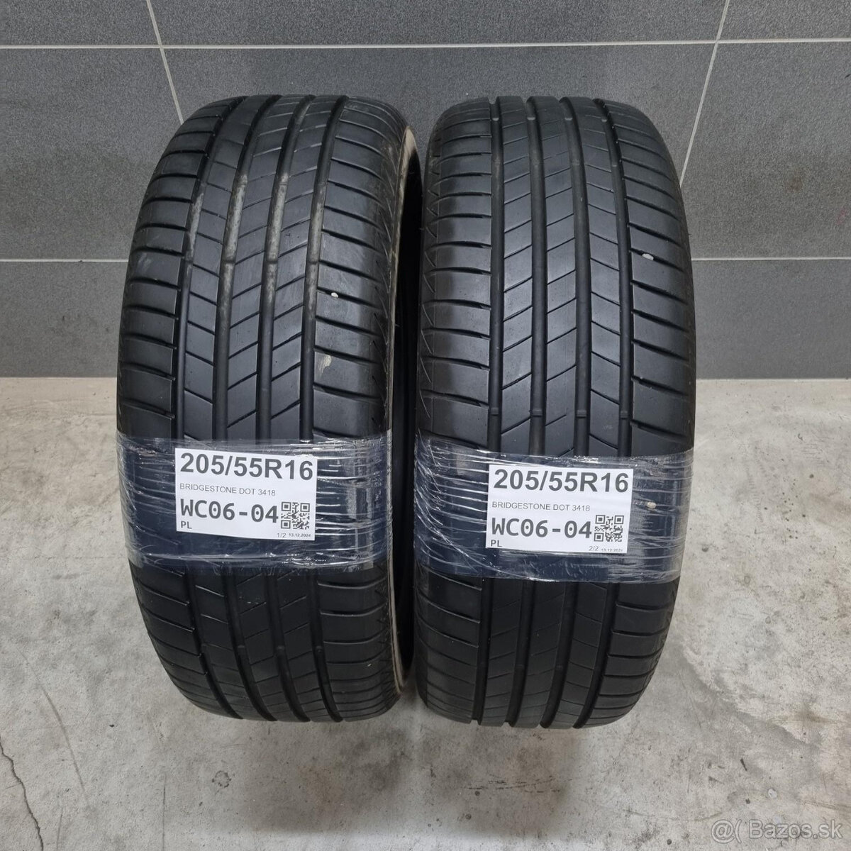 Letné pneumatiky 205/55 R16 BRIDGESTONE DOT3418