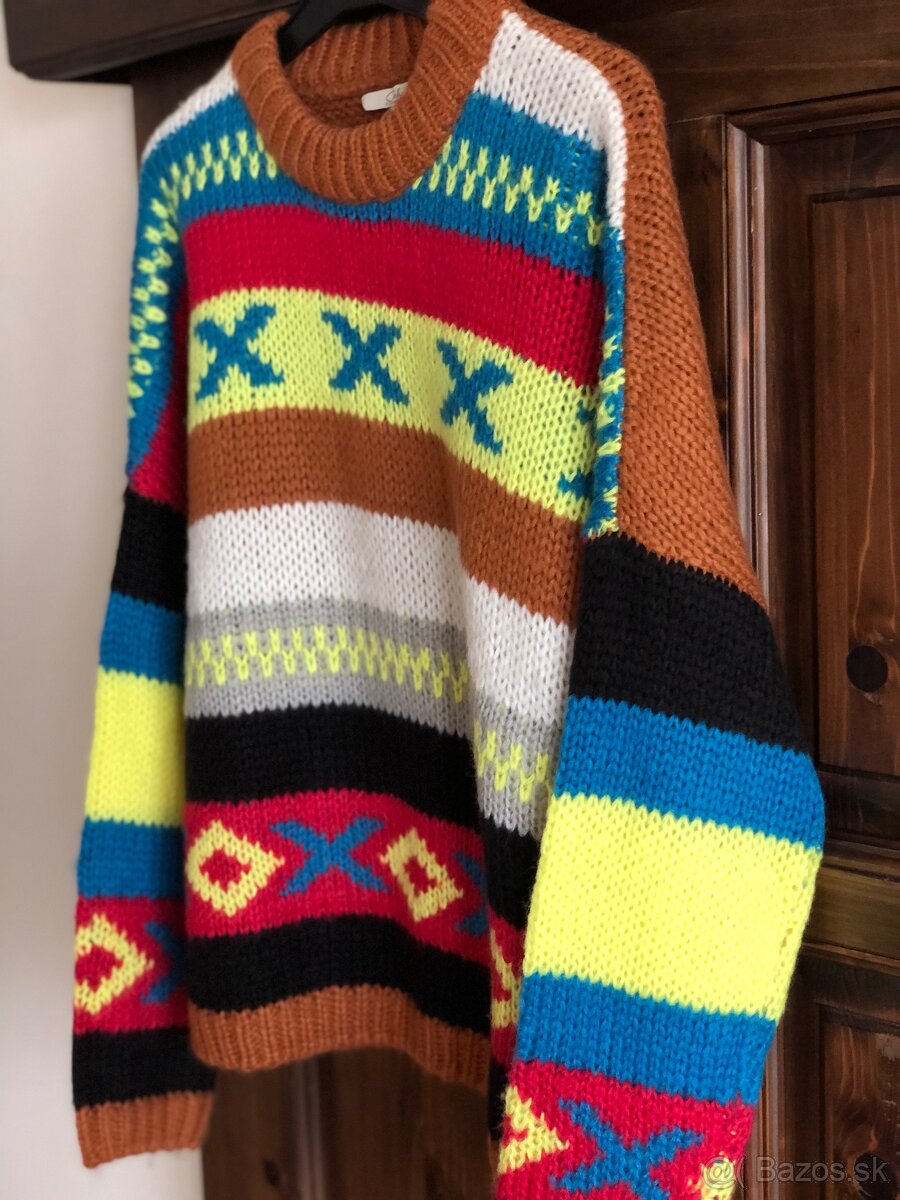 C&A farebný pletený sveter č. L