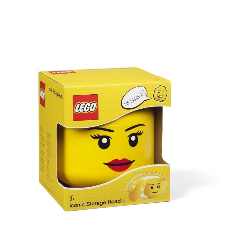 Nové LEGO úložná hlava (veľkosť L) - dievča