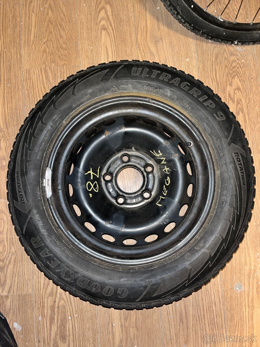 4x Zimne pneumatiky s diskami Goodyear Ultragrip9 195/65/R15