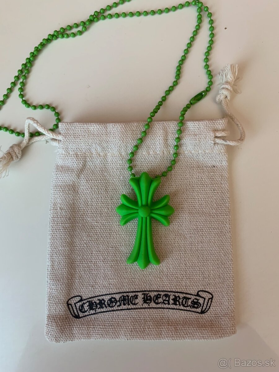 CHROME HEARTS SILICONE CROSS NECKLACE GREEN