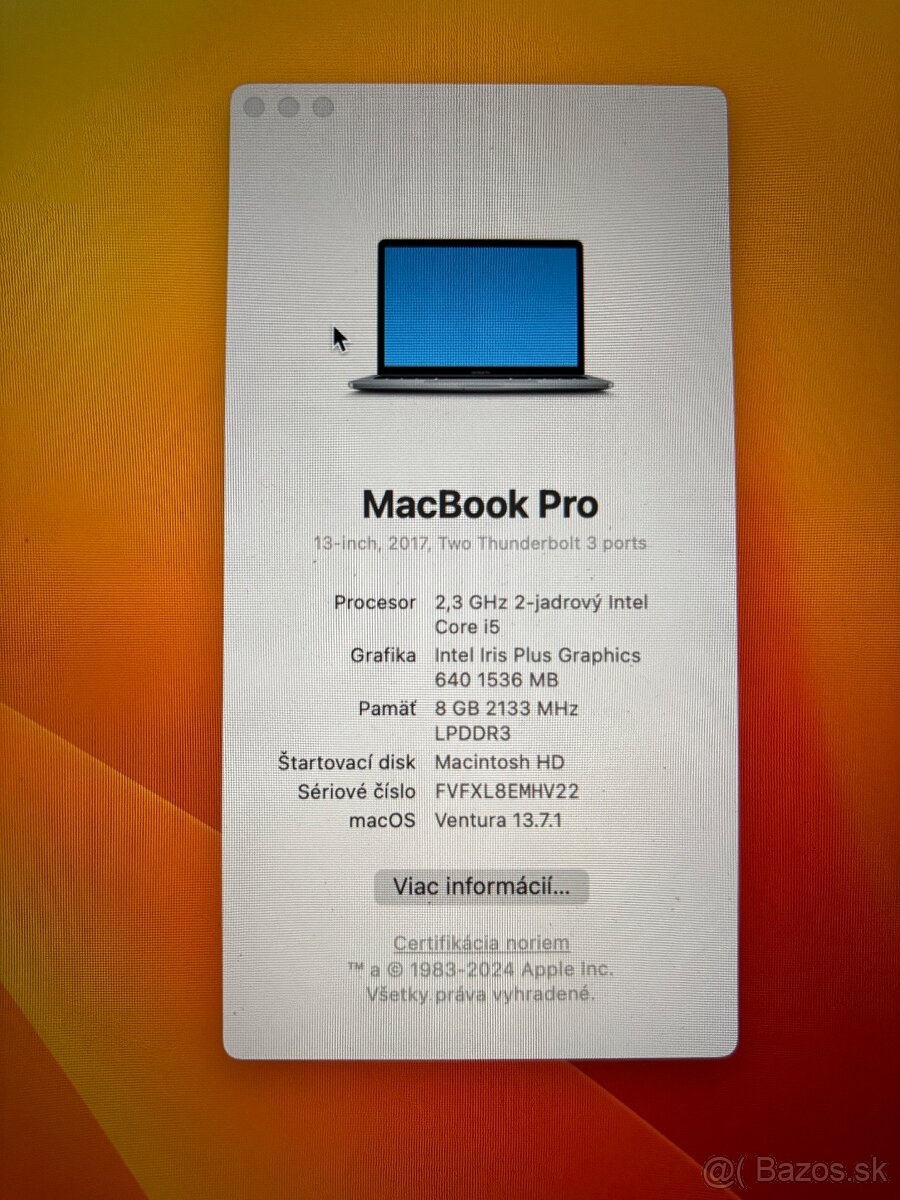 MacBook Pro (13-inch, 2017, 2 TBT3)