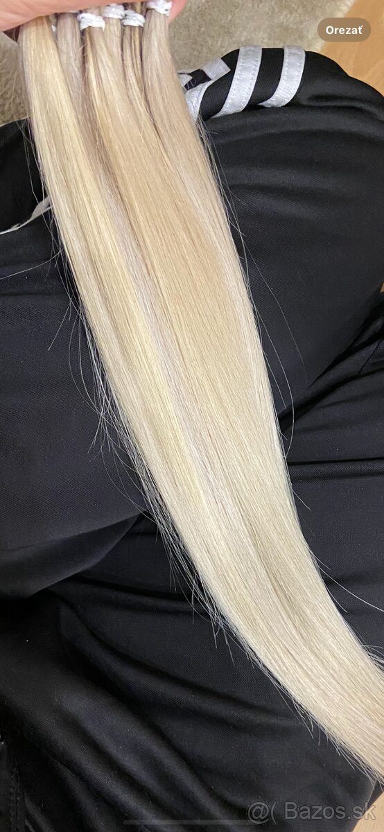 BLOND RUSKÉ VLASY, 100 prameňov 48cm