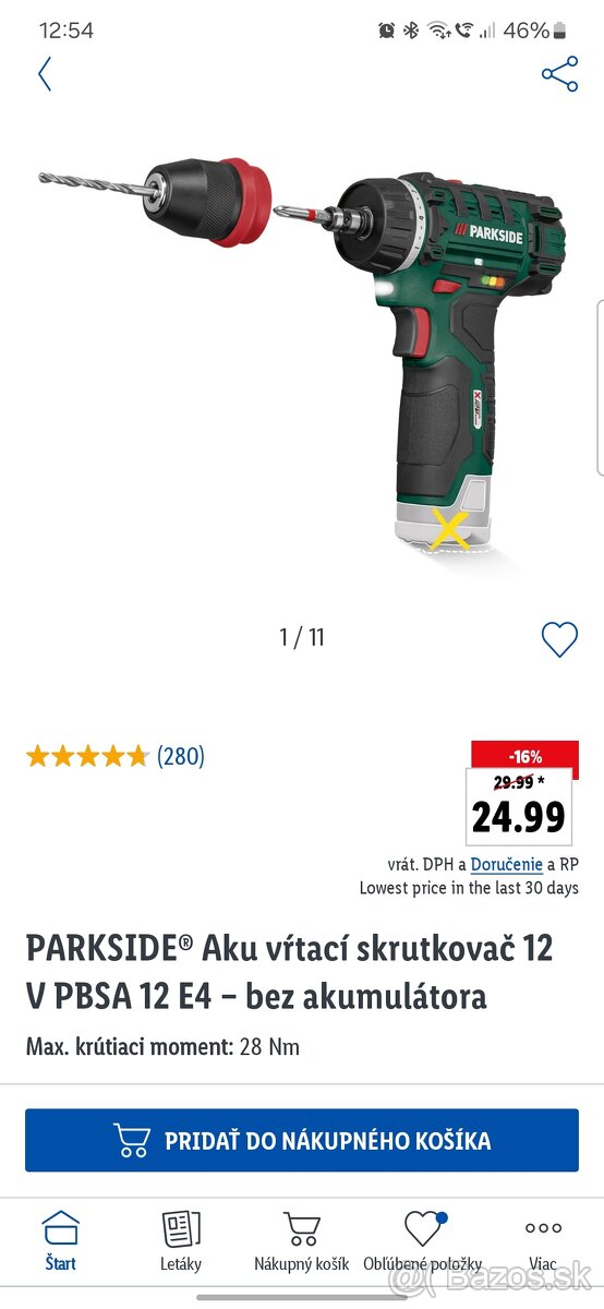 Parkside kombinovaná vŕtačka/skrutkovač