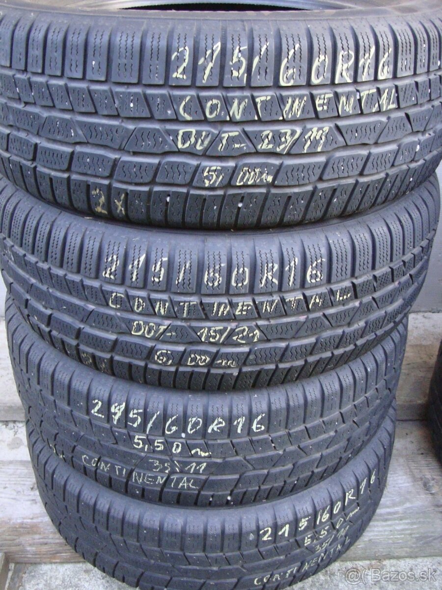 215/60R16-4kusy zimné Continental