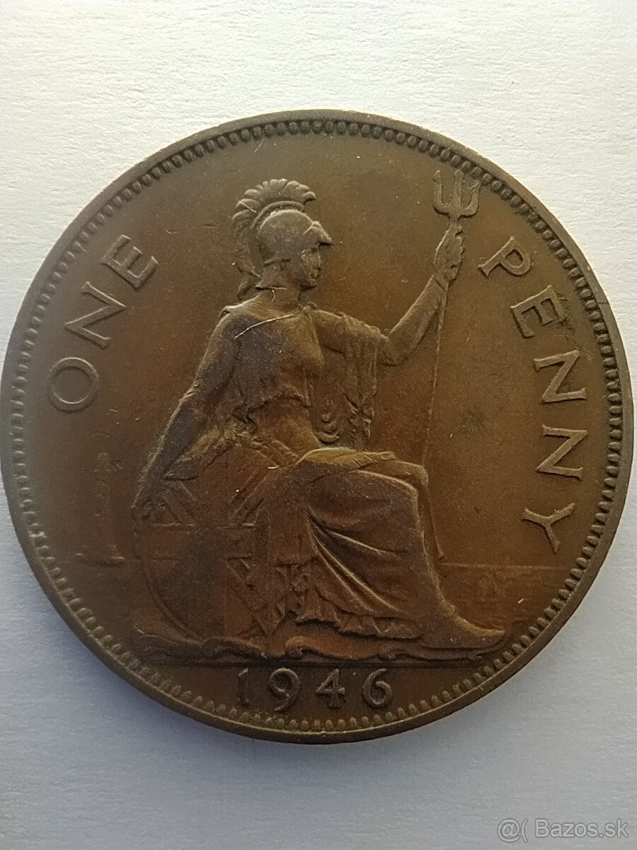 Mince Velká Británie One Penny - 1 Penny 1946