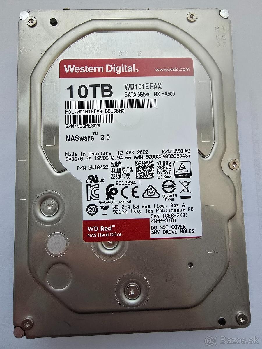 HDD 10 TB Western digital 3,5" Red