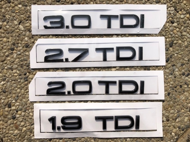 AUDI CIERNE ZNAKY 1.9TDI, 2.0TDI, 2,7TDI, 3.0TDI