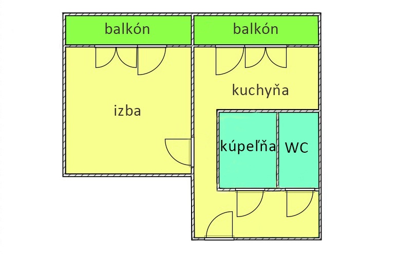 1-izbový byt s veľkým balkónom / 45 m2 / - Kysucké N. Mesto