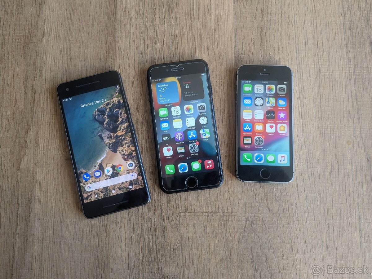 Iphone 7, Iphone 5s, Google pixel 2