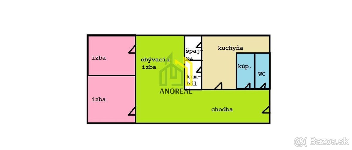 EXKLUZÍVNE 3 izbový byt s balkónom a  vl. kúrením, 73 m2, Ra