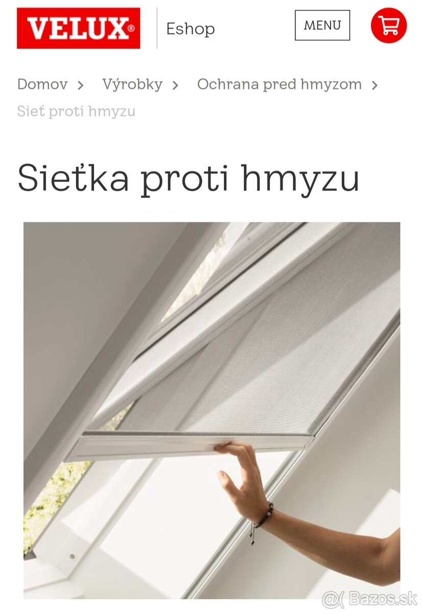 Sieťka proti hmyzu na strešné okno